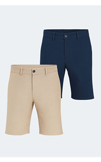 Slazenger EASILY Erkek Şort Bej - Lacivert