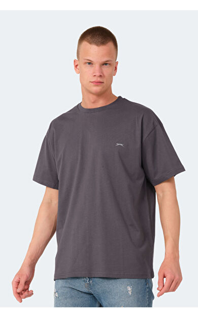 Slazenger KULANA OVER Erkek Tişört Koyu Gri