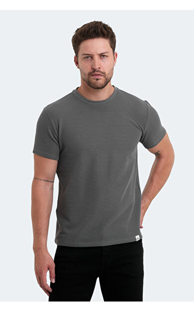 Slazenger VELVEL Erkek Tişört Koyu Gri