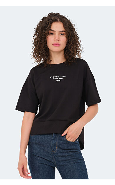 Slazenger VILLAGE Kadın Tişört Siyah