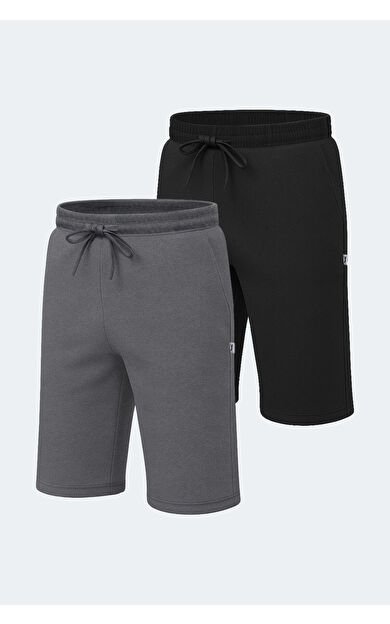 Slazenger NUKE 2 li Set Erkek Şort Siyah - Koyu Gri