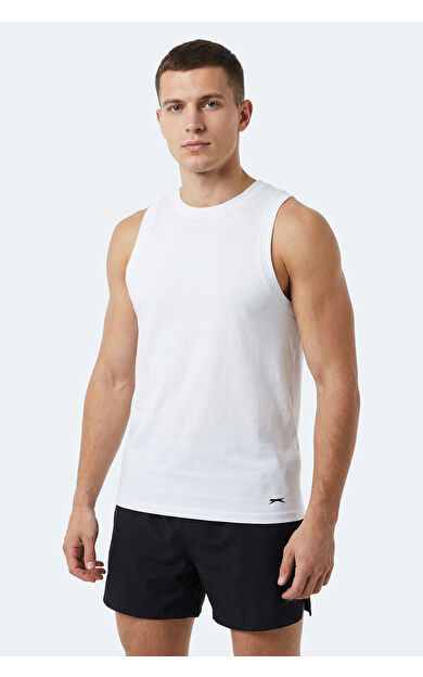 Slazenger KULAP Erkek Kolsuz Beyaz Tişört