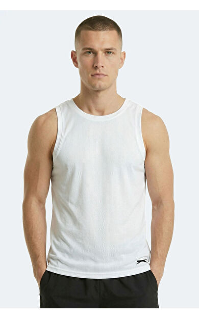 Slazenger KORBA Erkek Kolsuz Beyaz Tişört