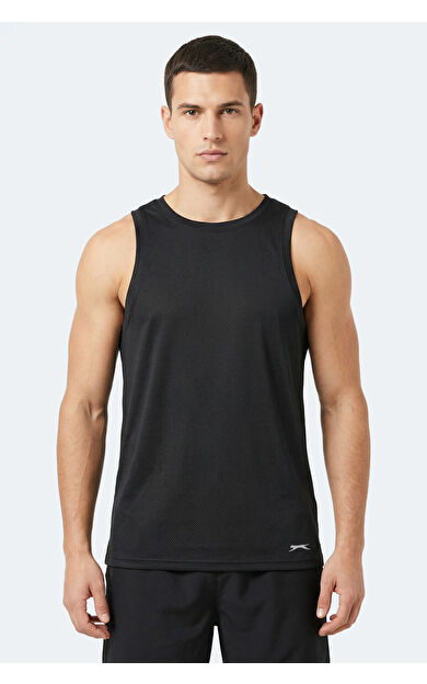 Slazenger KORBA Erkek Kolsuz Siyah Tişört