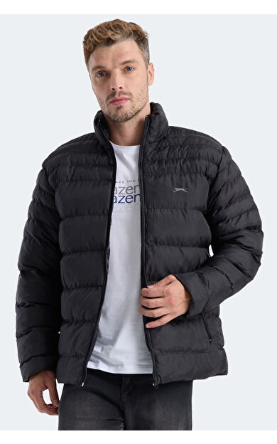 Slazenger HORIZON I Erkek Dik Yaka Fermuarlı Siyah Mont &amp; Kaban