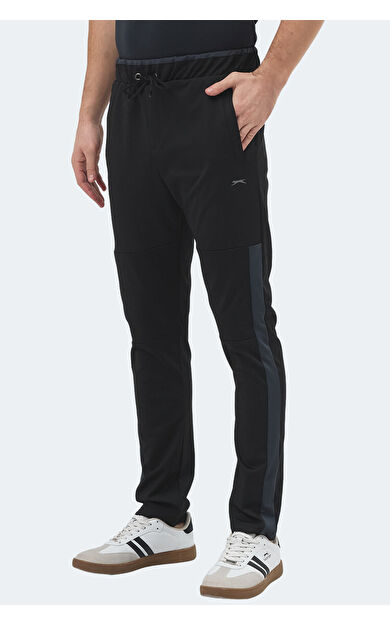 Slazenger OXFORD I Erkek Fermuar Cepli Siyah Eşofman Altı