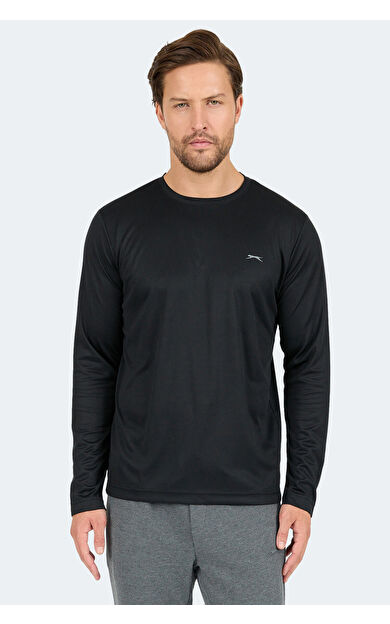 Slazenger ODIN Erkek Uzun Kol T-Shirt Siyah Siyah