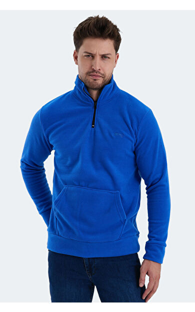 Slazenger SOLID Erkek Polar Saks Mavi Saks Mavi