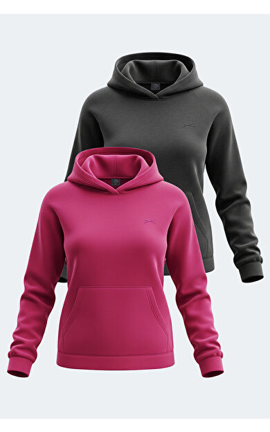 Slazenger SASSA 2  li set Kadın  Siyah - Fuşya Sweatshirt