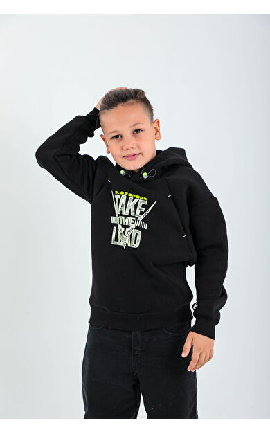 Slazenger DO Unisex Çocuk Sweatshirt Siyah Siyah