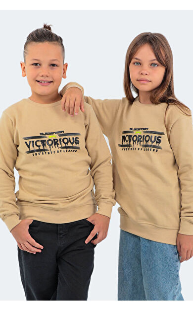Slazenger DUNA Unisex Çocuk Sweatshirt Bej Bej