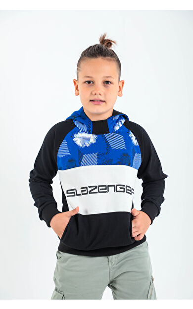 Slazenger DRAGICA Unisex Çocuk Sweatshirt Siyah Siyah