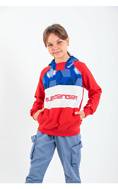 Slazenger DRAGICA Unisex Çocuk Sweatshirt Kırmızı Kırmızı