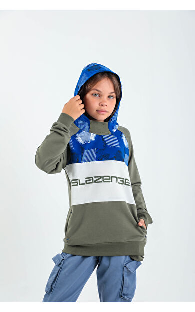 Slazenger DRAGICA Unisex Çocuk Sweatshirt Haki Haki