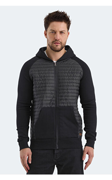 Slazenger BASS Erkek Sweatshirt Siyah Siyah