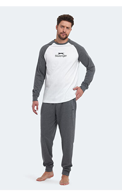 Slazenger PASCUAL IN Erkek Pijama Takım Beyaz