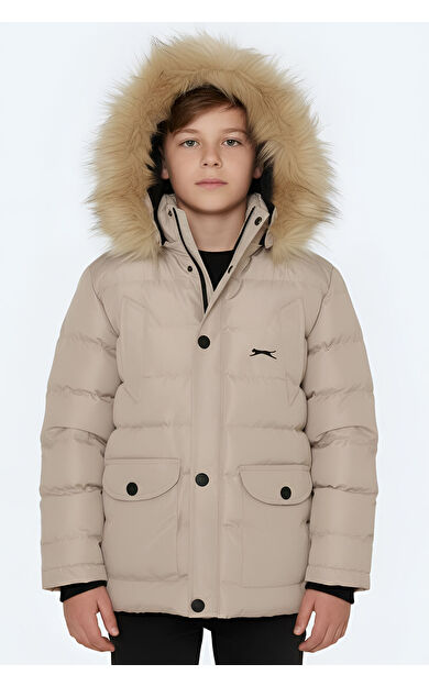 Slazenger NAPOLI I Unisex Çocuk Mont & Kaban Taş Gri