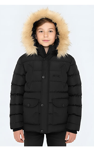 Slazenger NAPOLI I Unisex Çocuk Mont & Kaban Siyah