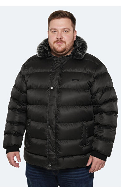 Slazenger HARSHALL Büyük Beden Erkek Mont Siyah