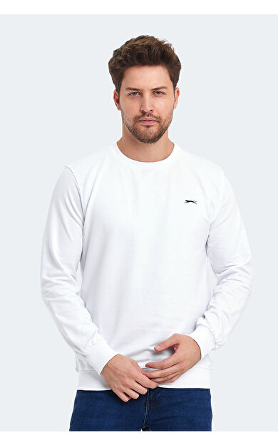 Slazenger ORVAR IN Erkek Sweatshirt Kırık Beyaz