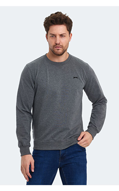 Slazenger ORVAR IN Erkek Sweatshirt Koyu Gri