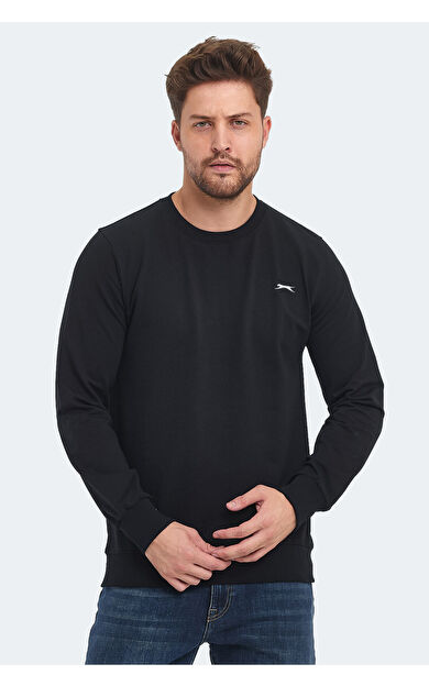Slazenger ORVAR IN Erkek Sweatshirt Siyah
