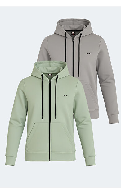 Slazenger KATYA 2 li set Kadın  Gri - Yeşil Sweatshirt
