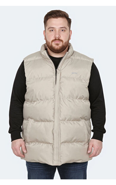 Slazenger HEIDA Büyük Beden Erkek Yelek Bej