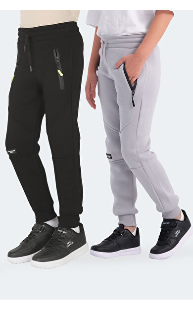 Slazenger LAMYA 2 li Set Unisex Çocuk  Siyah -Taş Gri Eşofman Altı