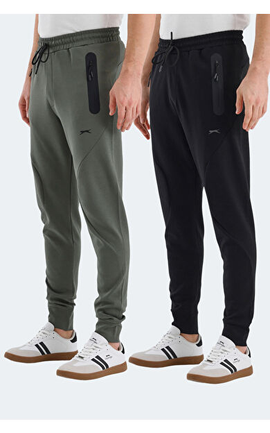 Slazenger VARUNA 2 Lİ SET Erkek  Siyah - Haki Eşofman Altı