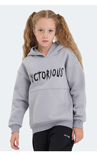 Slazenger LEXUS Unisex Çocuk Sweatshirt Taş Gri