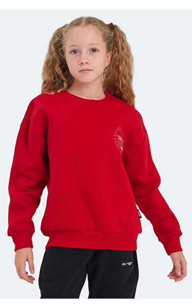 Slazenger LONE Kız Çocuk Sweatshirt Kırmızı