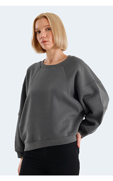 Slazenger VIA Kadın Sweatshirt Koyu Gri