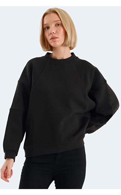 Slazenger VIA Kadın Sweatshirt Siyah