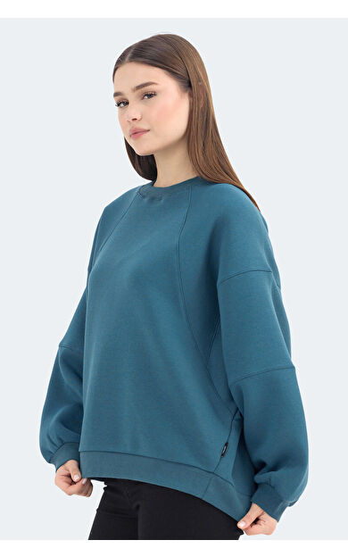 Slazenger VIA Kadın Sweatshirt Petrol