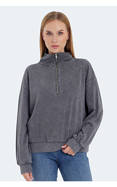 Slazenger VIEWER Kadın Sweatshirt Koyu Gri