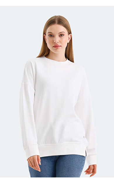 Slazenger VIRTUE Kadın Sweatshirt Beyaz