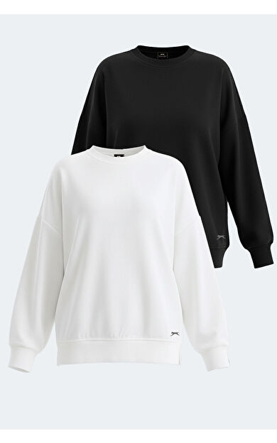Slazenger VIRTUE 2 li set Kadın  Beyaz - Siyah Sweatshirt