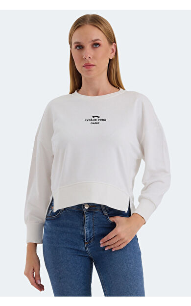 Slazenger VITAL OVERSIZE Kadın Sweatshirt Beyaz