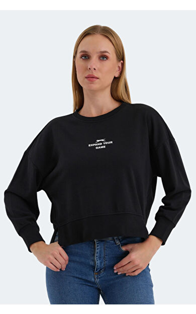 Slazenger VITAL OVERSIZE Kadın Sweatshirt Siyah