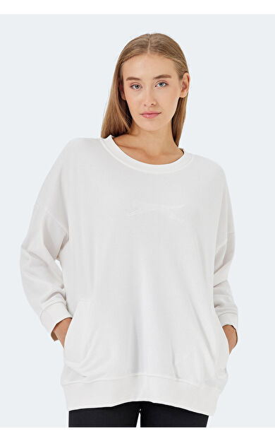 Slazenger VIKENTI SW Kadın Sweatshirt Beyaz