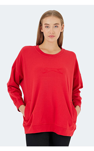 Slazenger VIKENTI SW Kadın Sweatshirt Kırmızı