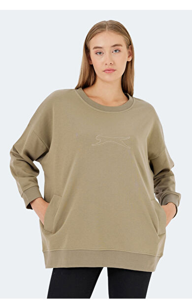 Slazenger VIKENTI SW Kadın Sweatshirt Koyu Yeşil