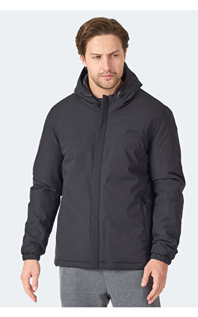 Slazenger HERNIS Erkek Kapüşonlu Fermuarlı Siyah Yelek
