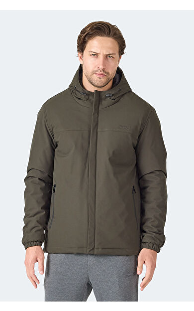 Slazenger HERNIS Erkek Kapüşonlu Fermuarlı Haki Yelek