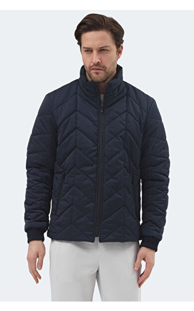 Slazenger BEAST Erkek Dik Yaka Fermuarlı Lacivert Mont & Kaban