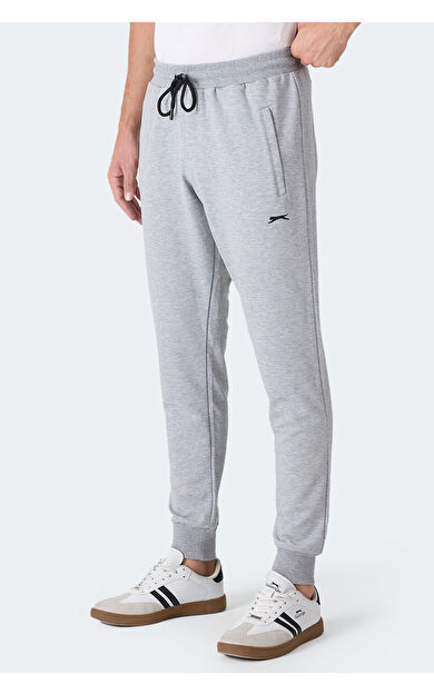 Slazenger FRENZY Erkek Fermuar Cepli Gri Eşofman Altı