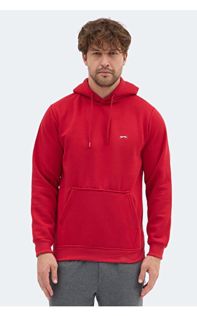 Slazenger MOONLIGHT I Erkek Kapüşonlu Kırmızı Sweatshırt