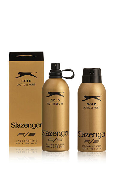 Slazenger Active Sport Parfüm Deodorant Set Erkek Kozmetik Gold Gold