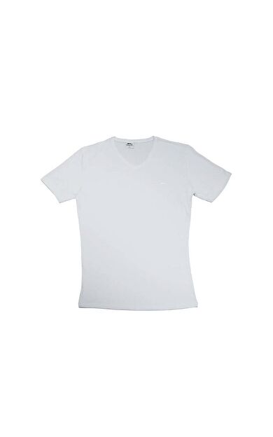 Slazenger Erkek T-Shirt SARGON Büyük Beden-Beyaz ST11TE180B-000